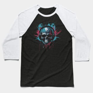 colorful skull with headphones Baseball T-Shirt